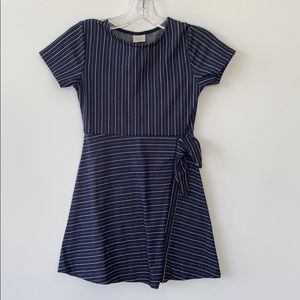 Zara Girls Blue Striped Dress #C0031